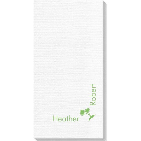 Corner Text with Palm Trees Deville Guest Towels